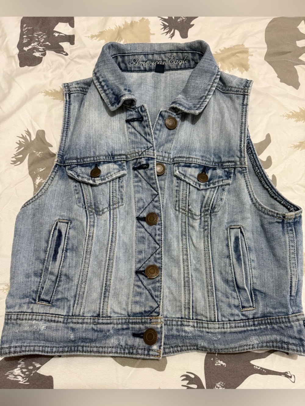 American Eagle denim vest women’s medium